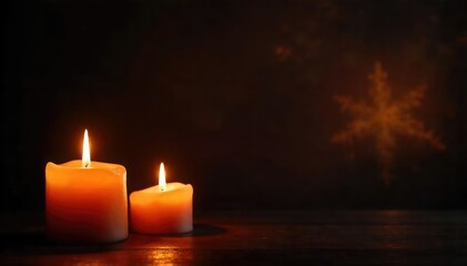 Warm, flickering candlelight illuminates a dark room, casting dancing shadows on the walls and creating a cozy, intimate atmosphere Perfect for romantic, relaxing, or spiritual themes , home, dark