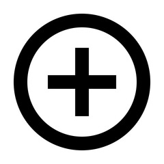 Obraz premium Black circle outline plus icon