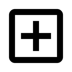 Obraz premium Plus Sign Add Icon in Square Box