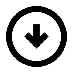 Circle down arrow graphic interface icon