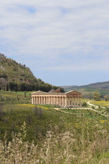 Segesta, Sicily, Italy - April 7 2025: Doric Temple of Segesta 
