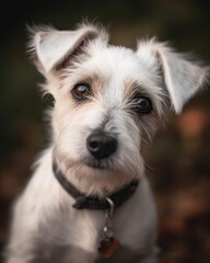Cute Puppy Autumn Portrait.