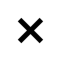 Simple black X symbol for closing or cancelling