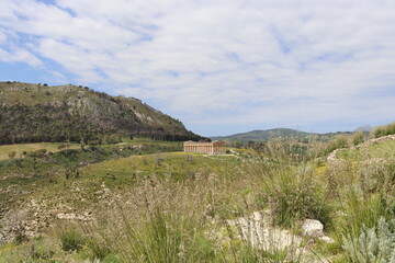Segesta, Sicily, Italy - April 7 2025: Doric Temple of Segesta 