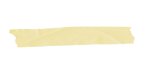 A single horizontal strip of pale yellow masking tape against a solid black background is displayed