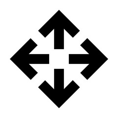 Four way directional arrow cursor icon
