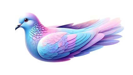 Pastel pigeon illustration, cute bird art, colorful dove image, peaceful animal design