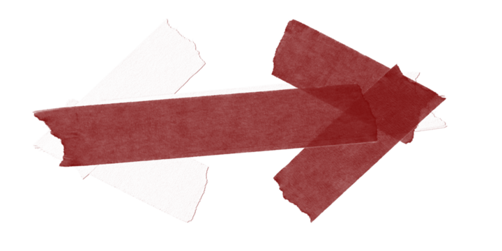 A dark red arrow pointing to the right with a faded and textured appearance on a black background