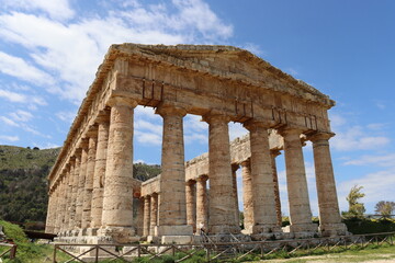 Segesta, Sicily, Italy - April 7 2025: Doric Temple of Segesta