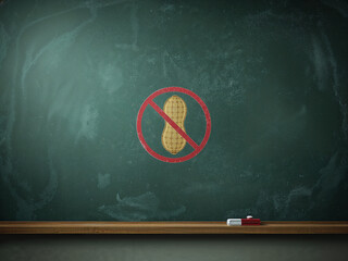 Peanut Allergy Warning on Chalkboard