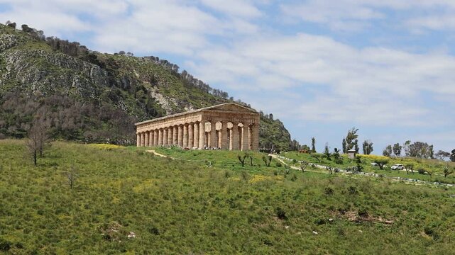 Segesta, Sicily, Italy - April 7 2025: Doric Temple of Segesta 