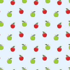 Pattern 4: Apple Medley
Red & green apples with highlights in checkerboard layout – seamless summer vector pattern