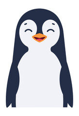 Happy cartoon penguin with a cheerful expression and vibrant colors