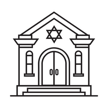 black line art synagogue building clip art preview