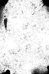 Rugged black dot pattern in halftone grunge texture. Imperfect and edgy look for design overlays and print textures on transparent canvas.
