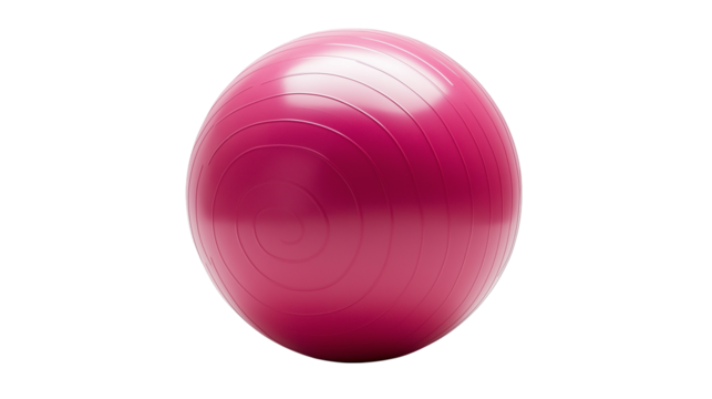 Shiny magenta  bowling ball with finger holes, isolated on white background or transparent PNG.