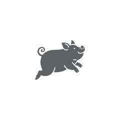 Leaping Pig Silhouette
