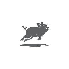 Leaping Pig Silhouette