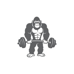 Muscular Gorilla Lifting Barbell