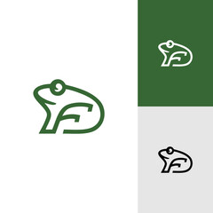 letter F frog logo