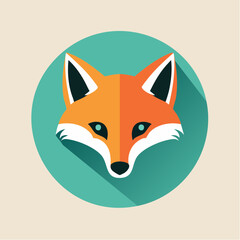 Obraz premium stylized fox icon in flat design with sleek lines and clever woodland aesthetic