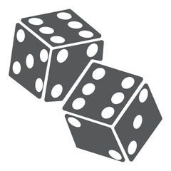 Dice six side face icon set. Playing cubes rolling dice vector isolated on transparent background. Six-sided dice, die for casino gambling line art icon for apps and websites. Vector illustration. 