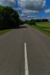 Fototapeta premium The effect of speed on the road and blurred. View of the road on a summer day.