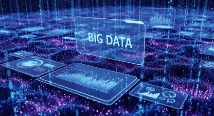 Big data analysis visualization futuristic technology digital transformation innovation network system