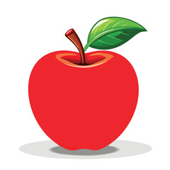 Fresh Red Apple on White Background