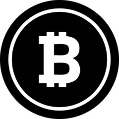 Bitcoin digital currency coin icon symbol. Popular international currency sign isolated on transparent background. Bitcoin money coin sign. Vector illustration.