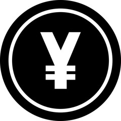 Yen currency coin icon symbol. Popular international currency sign isolated on transparent background. Japanese yen money coin sign. Vector illustration.