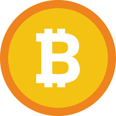 Obraz premium Bitcoin digital currency coin icon symbol. Popular international currency sign isolated on transparent background. Bitcoin money coin sign. Vector illustration.
