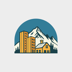 real estate icons , real estate mountain logo