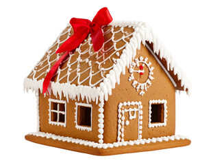 Gingerbread house isolated on white background
