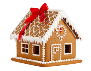 Gingerbread house isolated on white background