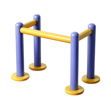 Parallel bars gymnastic training equipment with round platforms high quality 3d isolated on white background
