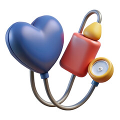 Heart health monitoring device high quality 3d illustration isolated on white background for medical concept