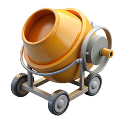 High quality 3d cement mixer isolated on white background depicts construction equipment for building and home improvement projects realistic illustration