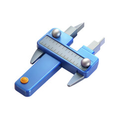 Blue caliper tool high quality 3d isolated on white background for engineering and technical illustration design