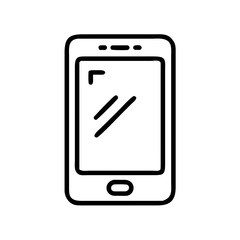 Smartphone icon in minimalist design with clean lines and simplicity  