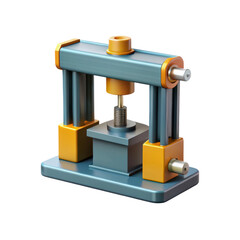 Cartoon hydraulic press with threaded piston a symbol of industry power and mechanical force high quality 3d isolated on white background