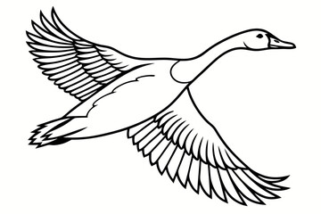 Obraz premium Stylized line art of a duck in flight with minimalist design