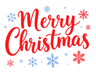 MERRY CHRISTMAS red brush calligraphy banner with