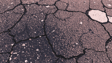 Obraz premium Damaged road surface pixel art