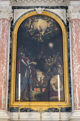 Altar painting of Saint Lawrence's martyrdom in Cappella di San Lorenzo Martire, Duomo di Padova,...