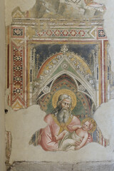 Fragmentary fresco of Saint Simeon holding the Christ Child by Spinello Aretino, late 14th century,...