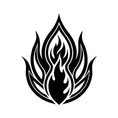 Flat Flame Logo Modern Minimal Design