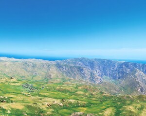 Naklejka premium Aerial view of mountain landscape beauty