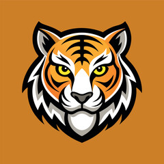 Minimal Tiger Face Strong Line Logo