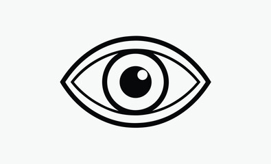 Eye icon, simple eye icon vector, eyesight pictogram in flat style vision pictogram design, simple style, isolated on white 